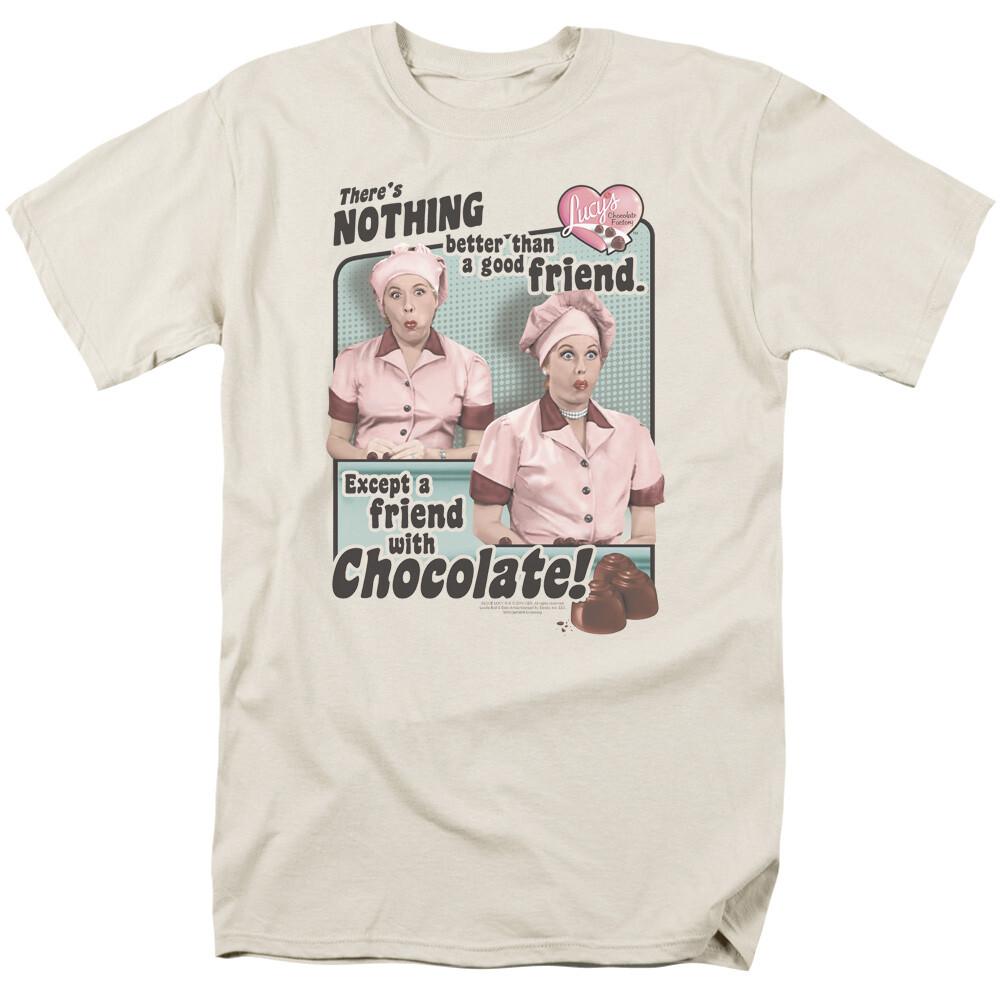 I Love Lucy Friends Chocolate Logo T Shirt Lucy Mens Licensed Classic TV Cream XL