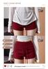 Women's Red Spicy Girl Yoga Shorts - Low-Waist, Slimming, Drawstring, Hip-Hugging Summer 2025
