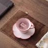 Ceramic Tea Pet Fish Statue Little Fish Spit Bubbles Under Cup Bottom Pink Spit Bubbles Piggy Ornament Water Cups Mug Decor Gift