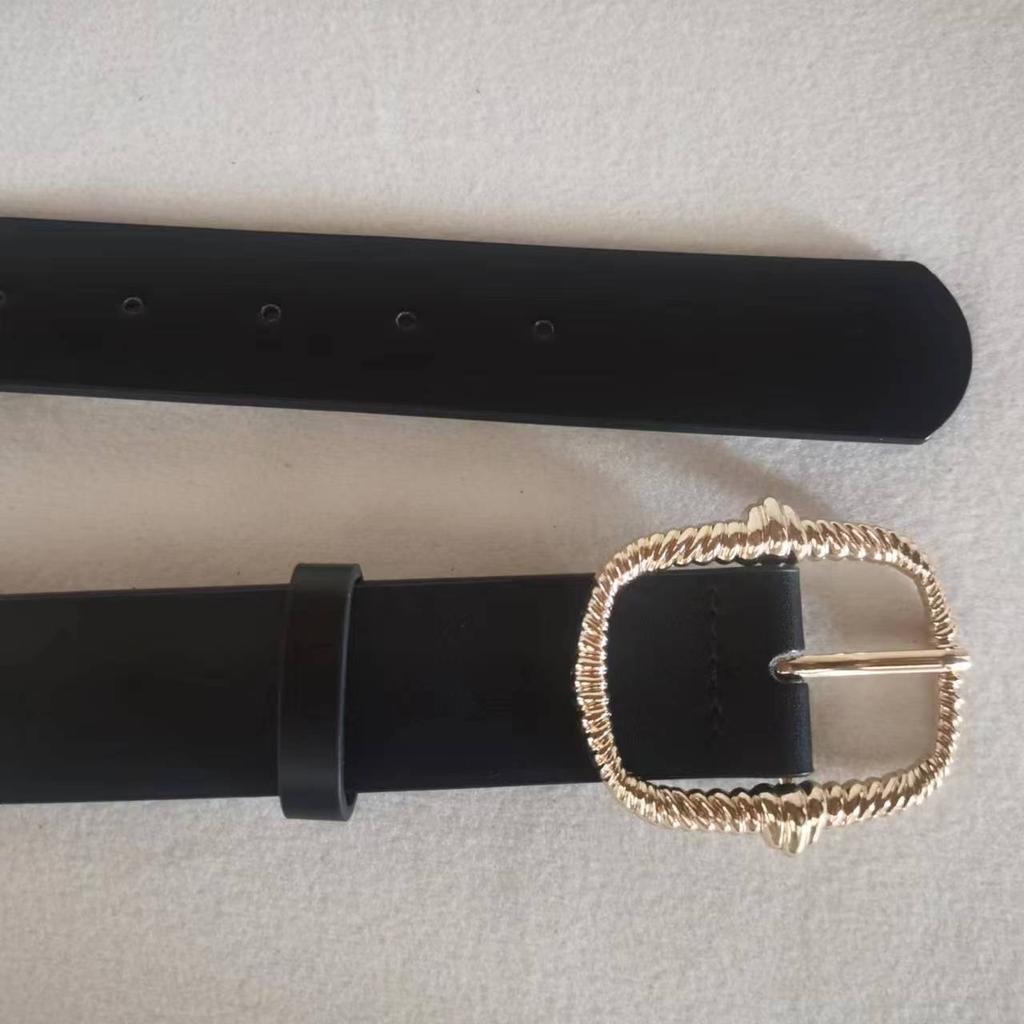 Fashionable and Versatile European and American Women's Belts, Retro Women's Jeans, New Black, Simple and Cool Ins Style