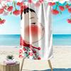 Red-Cheeked Baby Illustration Beach Towel Quick-drying for Travel Outdoor Sports Jogging Beach and Swimming