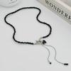 Salircon Vintage Black Heart Crystal Pendant Necklace Women Luxury Irregular Geometric Tassel Chain Choker Trendy Jewelry Gifts