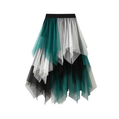 OWIEOW Irregular Short Skirt with Tulle and Tulle Versatile Skirt for Spring and Midi Solid Perfect for Commuting To Work or School Skirt/Long Lace,