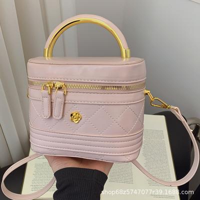 This Year's Popular Box Bag Women's 2025 New Diamond Lattice Embroidery Thread Handbag Trendy Small Fragrance Style One-shoulder Crossbody Bag