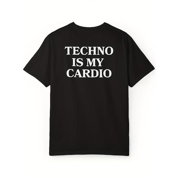 Techno Is My Cardio Shirt Techno Shirt EDM Shirt Rave Shirt Festival Shirt DJ Shirt Underground Rave Hard Techno Shirt Rave Gift Perfect for Daily S чёрный