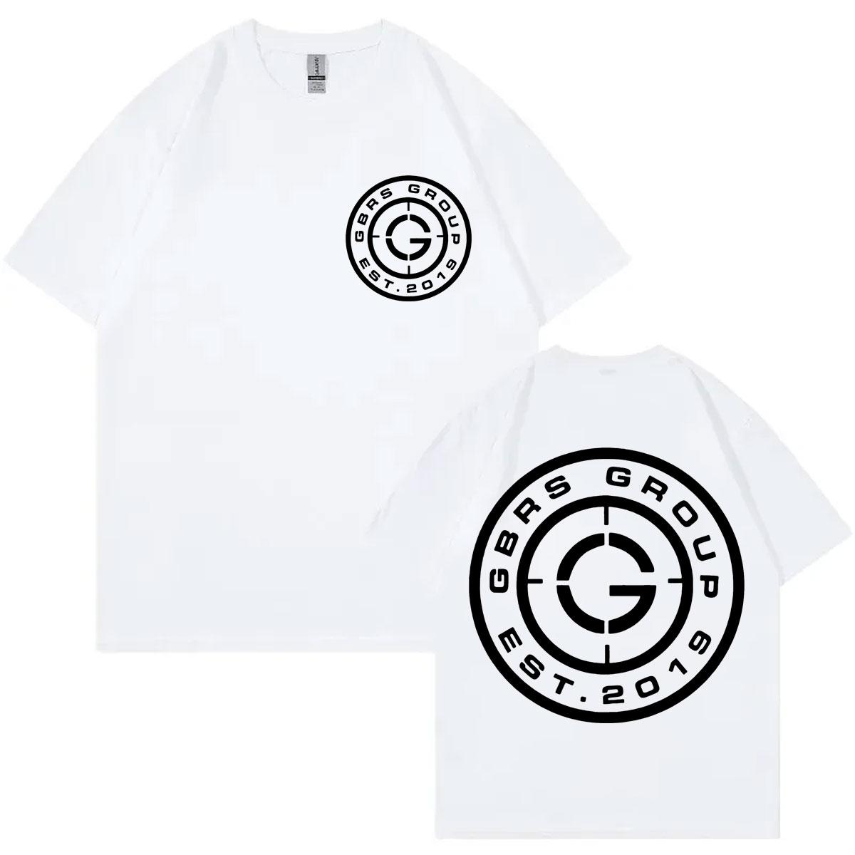 

Футболка с двусторонним принтом Gbrs Forward Observations Group для мужчин и женщин, модная футболка оверсайз на лето, повседневная, 100% хлопок L белый