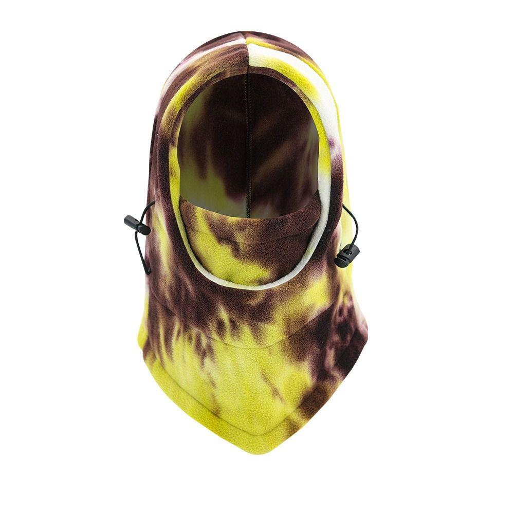 

Windproof Fleece Balaclava Hat Drawstring Warm Hood and Hat Casual Masks Hood Beanies Female темно-синього кольору