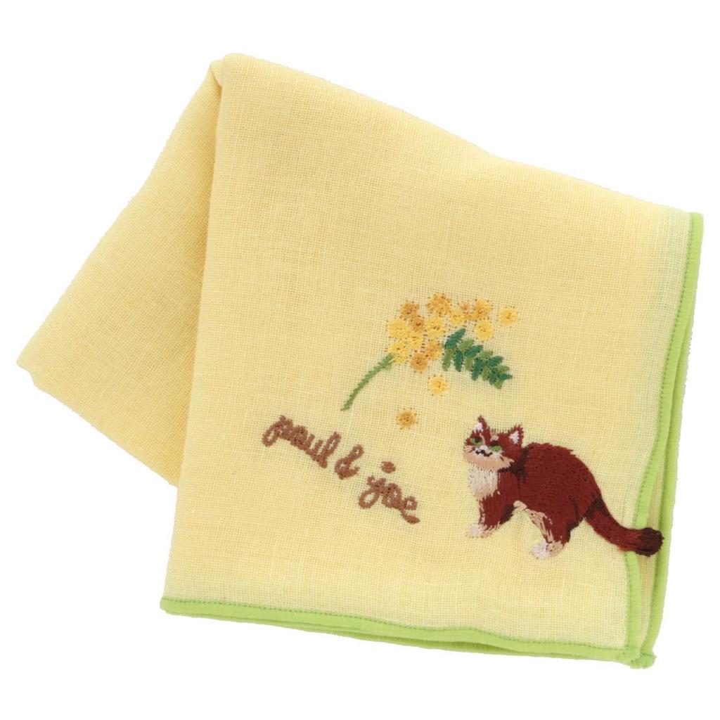PAUL JOE ACCESSOIRES Mimosa Nunetto Gauze Handkerchief Gauze & (Yellow) Women's Handkerchief, Approx. 42cm, 001114-0001-02