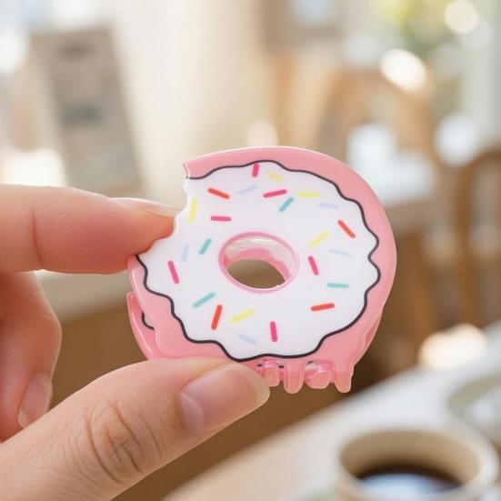 Hair Claw Donut Shape Back Head Shower Clip Medium Size Strong Grip Shark Hair Claw Versatile Hair Accessory