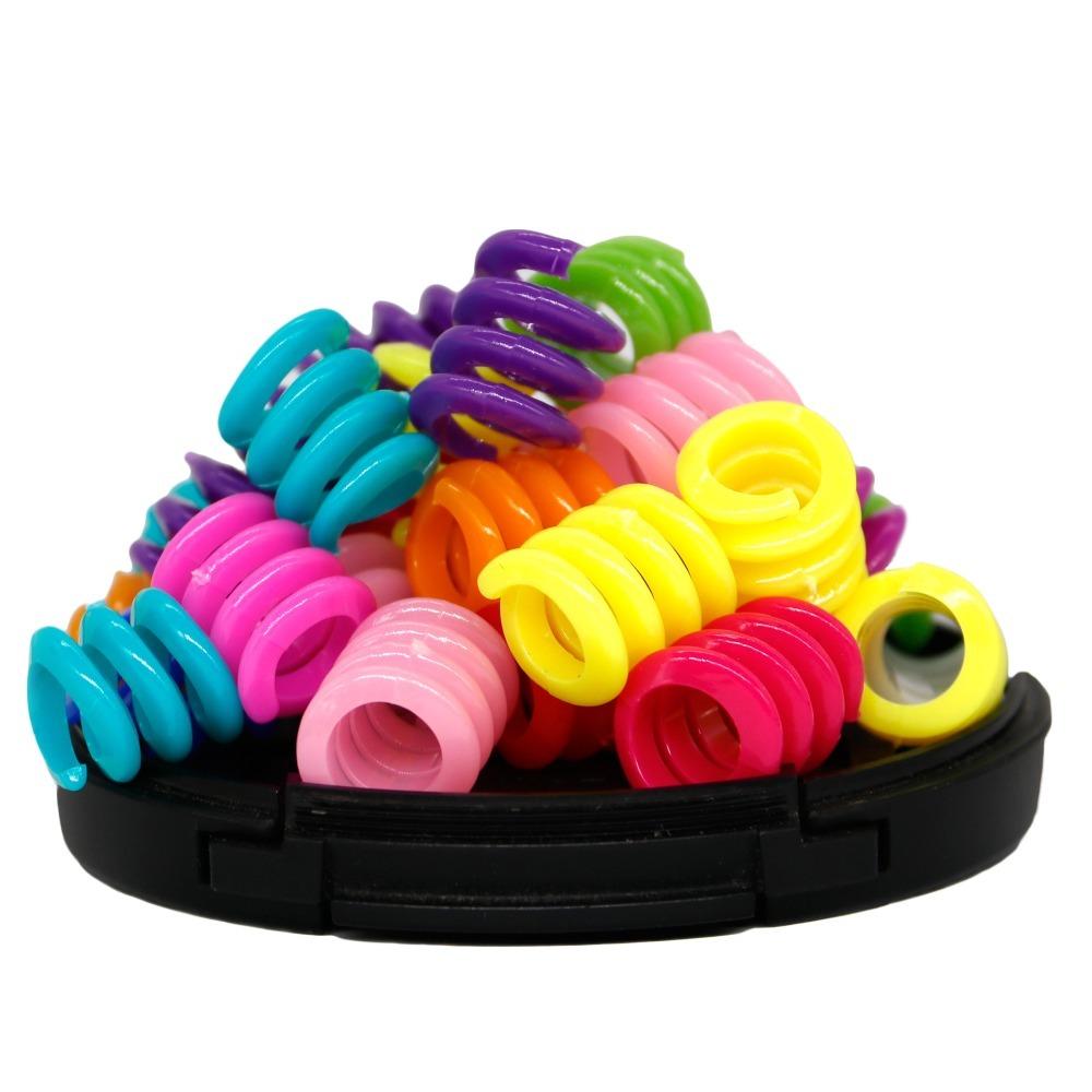 50pcs Charm Dreadlocks Beads Big Hole Hair Braid Tubes Spring Dreadlock Ring  for Women Girls