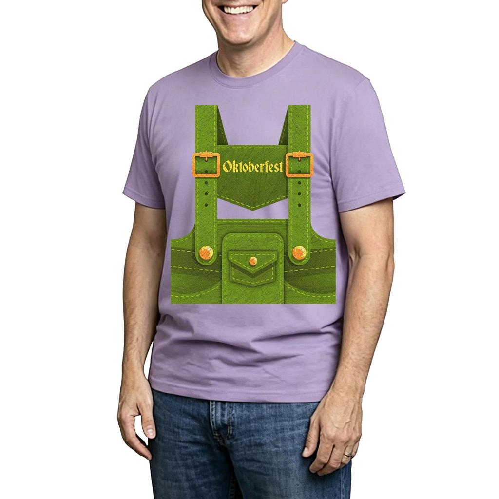 Men's Casual Printed Round Neck Short Sleeve T-Shirt, Lightweight Breathable Tee