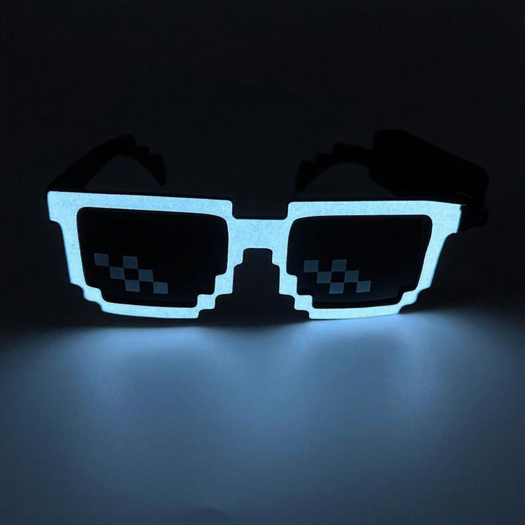 Lunettes Mosaïque Pixel LED Créatives pour Festival, Activées par la Lumière et la Musique Sans Fil, Lunettes de Soleil Néon Multicolores pour Fêtes Rave