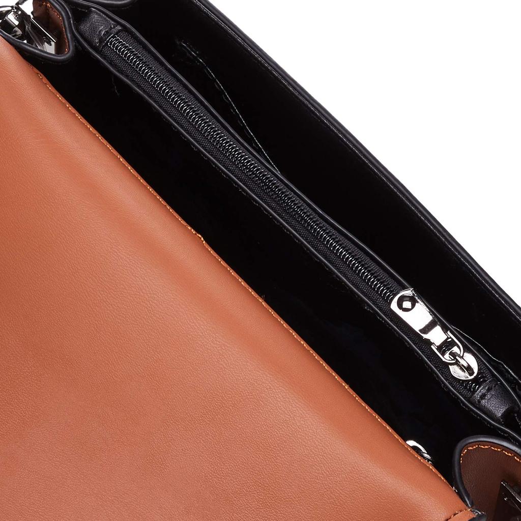 Fanuel Women's Mini Shoulder Bag, 2-Way, Thick Strap, Chain Bag, OutingTravel, 1207 Brown