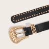 Pin Buckle Belt for Pants Rivet Studded Leopard Pattern Belt Subcultures Sweater Belt 2000s Hot Girl Belt Waist Accessory