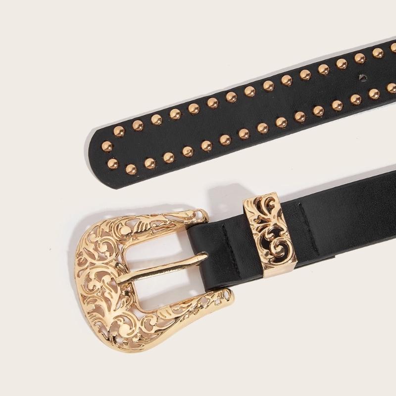 Pin Buckle Belt for Pants Rivet Studded Leopard Pattern Belt Subcultures Sweater Belt 2000s Hot Girl Belt Waist Accessory