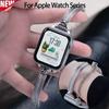 Shiny Diamond Bracelet For Apple Watch Ultra 3 49mm 38 40 42 46 49mm Women Slim Strap for Iwatch Series 11 10 9 8 7 6 5 SE3 Band