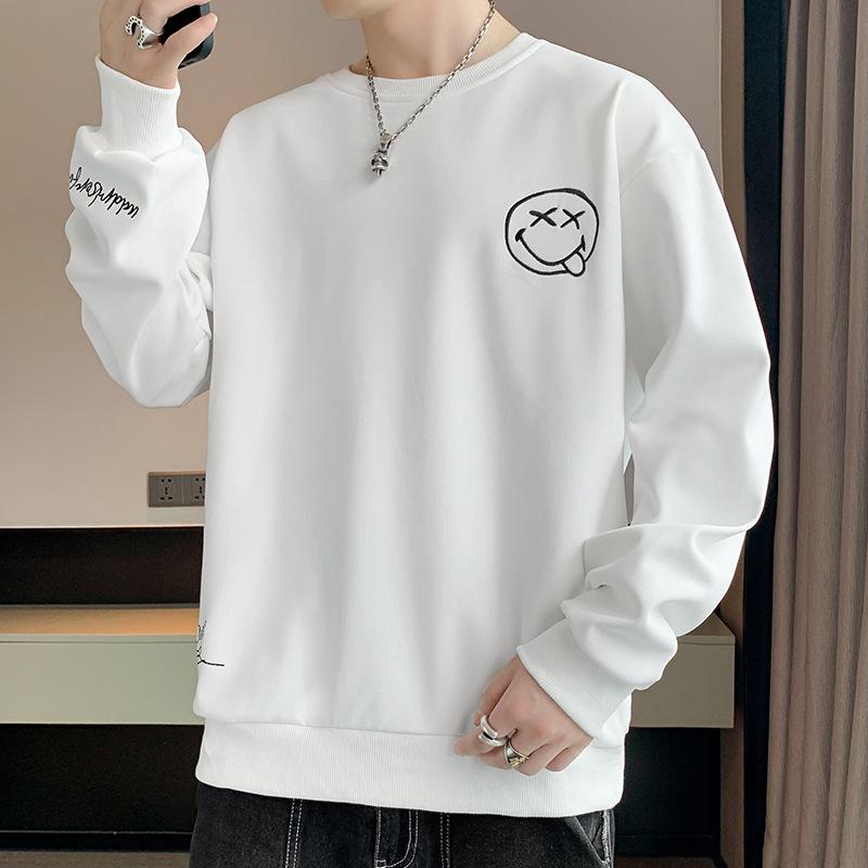 Spring Autumn Round Neck Loose Casual Hip Hop Printing Sweatshirt Male Pullover Top Men