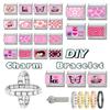 Fashion Pink Printing Cute Dog Cherry Butterfly Ball Italian Charm Links Fit 9mm Stainless Steel Bracelet Girls' DIY Making Gift