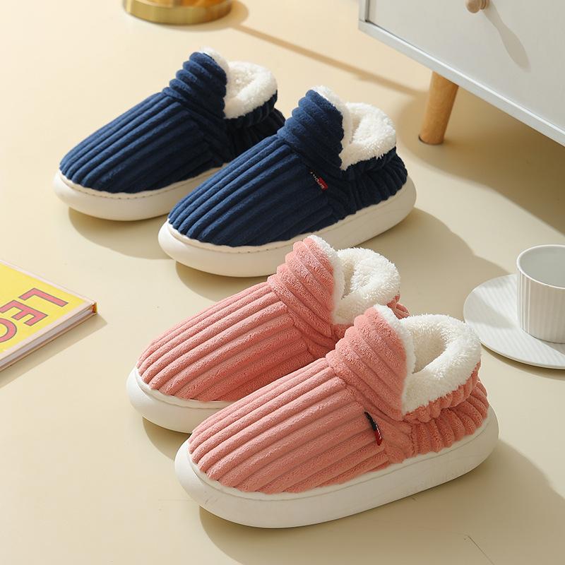 Fashion Shevalues Warm Men House Shoes Fashion Fur Fuzzy Outdoor Cotton Boots Indoor Plush Flat Slides Winter Fluffy Men Cotton Slippers