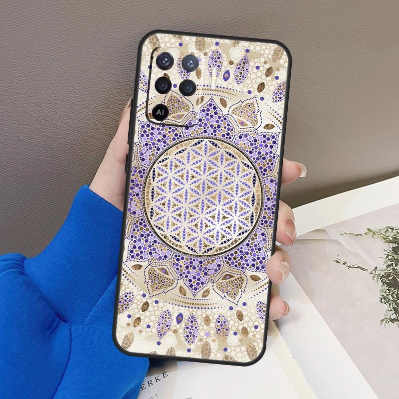 Flower Life In Lotus Pastel Golds Case For Oppo A77 A57 A17 A60 A80 A40 A74 A54 A94 A78 A98 A18 A38 A58 A96 A76 A16 A15 A5 Pro