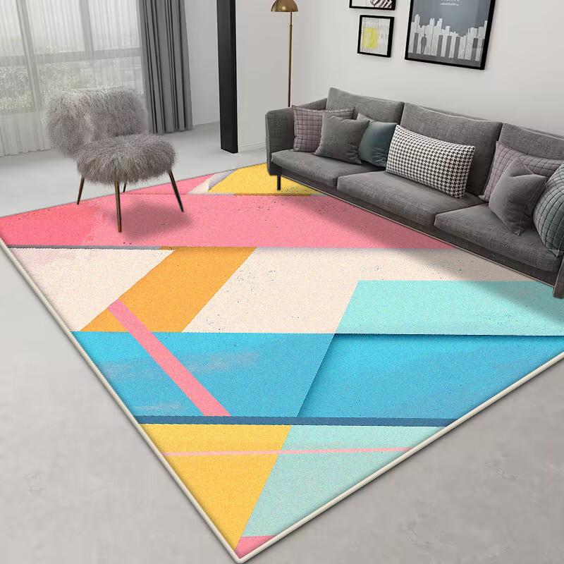 Nordischer Geometrischer Teppich Wohnzimmer 200x300 Schlafzimmerteppich Großflächige Teppiche zur Heimdekoration Rutschfeste Sofa-Bodenmatten nach Maß