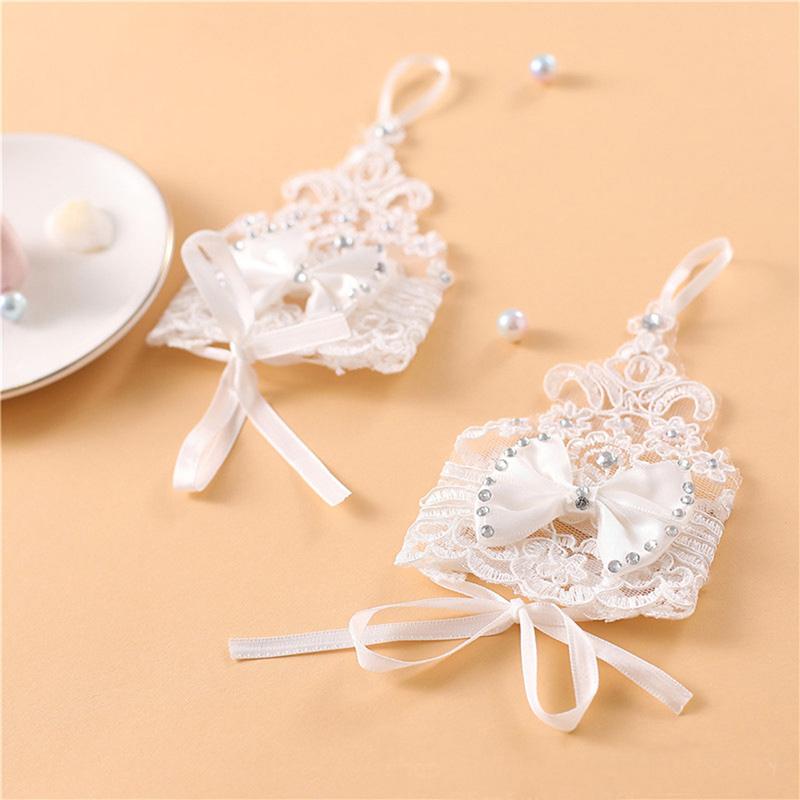 1 Pereche Mănuși Prințesă Fete Mănuși Scurte cu Dantelă Fără Degete Mănuși de Mireasă Pentru Petrecere de Nuntă Accesorii Sexy