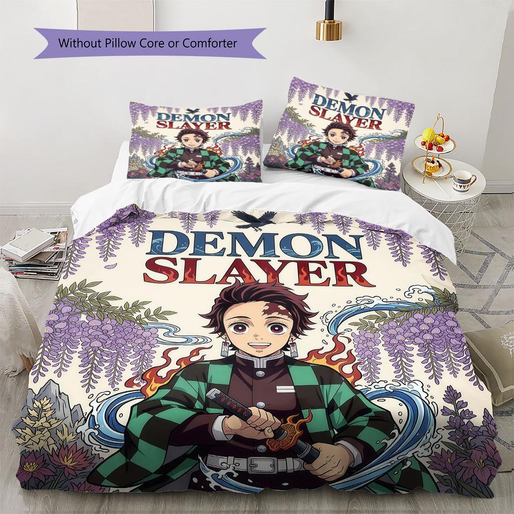 Demon Slayer Comfor Duvet Cover Children's Bedding Set,Extra Large Size Christmas Gifts Various Sizes Available -HE189