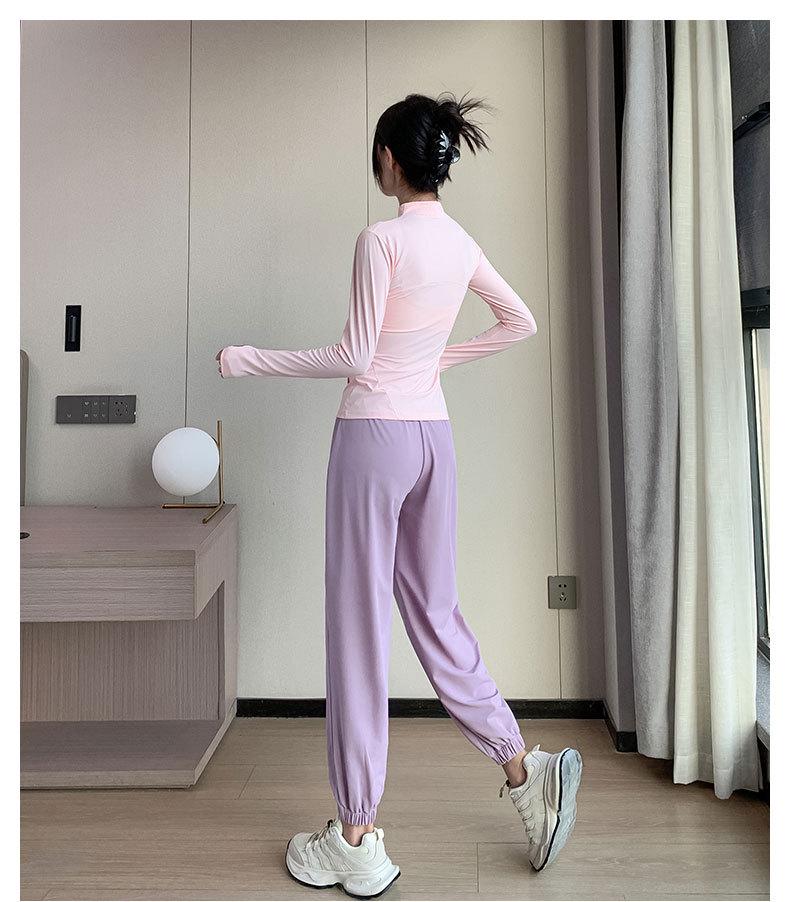 Women's Summer 2024 Sun Protection Yoga Suit: Quick-Dry Sports Fitness Jacket & Pants for Outdoor Activities