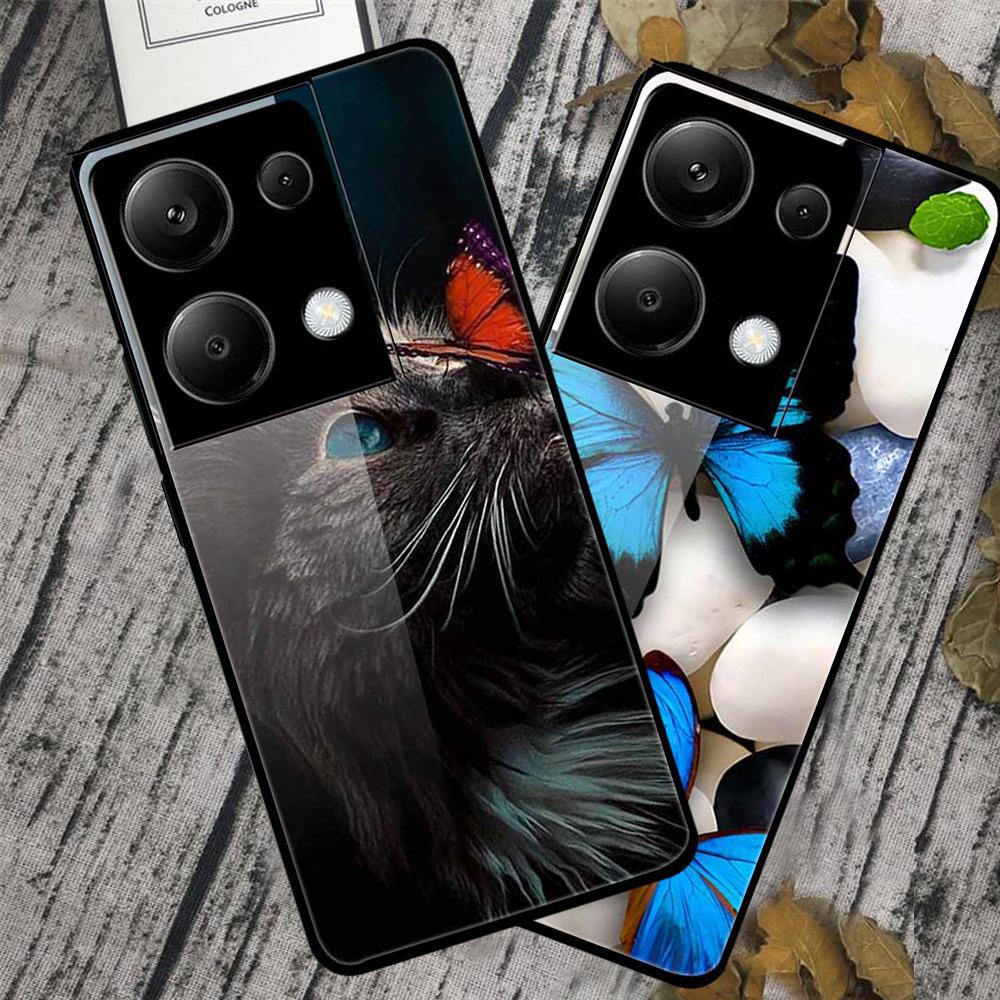 Redmi NOTE 13 PRO 4G Case with Tempered Glass & Aesthetic Color Painting