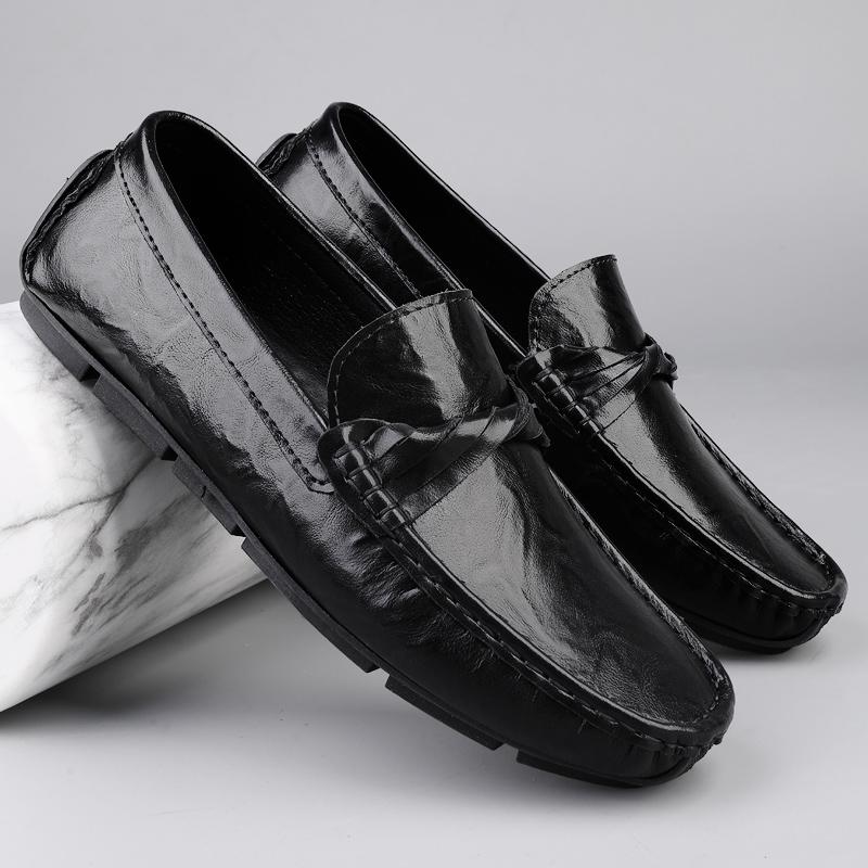 2025 Summer Classic Penny Loafers Men Boat Shoes Breathable Man Moccasins Leather Slip On Flats Luxury Mens Casual Driving Shoes