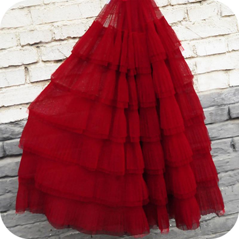 100*70cm Ruffled Tulle Lace Cake Skirt Pleated Mesh Lace Fabric Wedding Dress Fluffy Skirt Diy Sewing Lace Trim Fabric