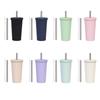 316L Stainless Steel Vacuum Insulated Tumblers With Leak Proof Straw Lid For Office Outdoor Travel Ergonomic Grip Cup