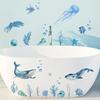Sea Animals Seaweed Jellyfish Bubble Wall Sticker Bathtub Wall Sticker Background Wall Bathroom Decorative Wall Sticker