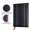 2W 12V Solar Panel with Clips Polycrystalline Silicon Solar Cell DIY Waterproof Camping Portable