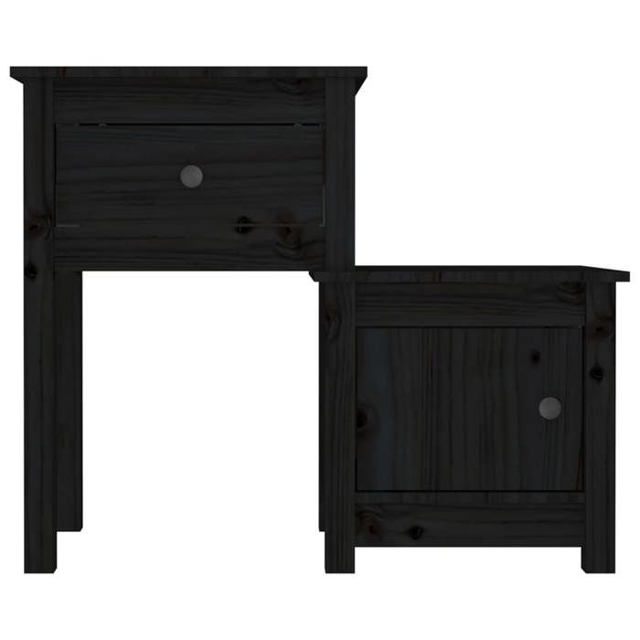Maison Exclusive - Table de chevet Noir 79,5x38x65,5 cm Bois de pin massif