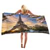 Eiffel Tower Pattern Series Seaside Vacation Beach Towel Swimming Bath Towel Sports Towel Straight
