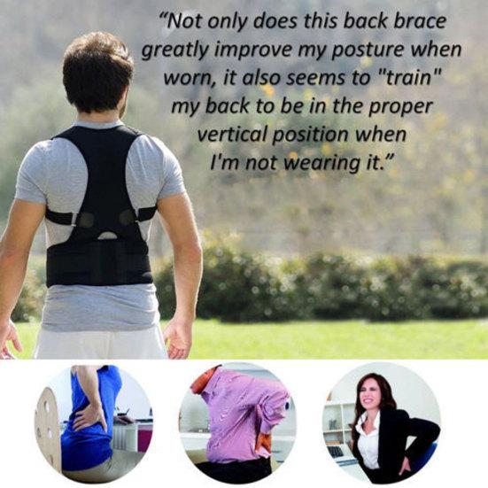Magnetic Therapy Posture Corrector Body Back Pain Brace Shoulder Support Belt