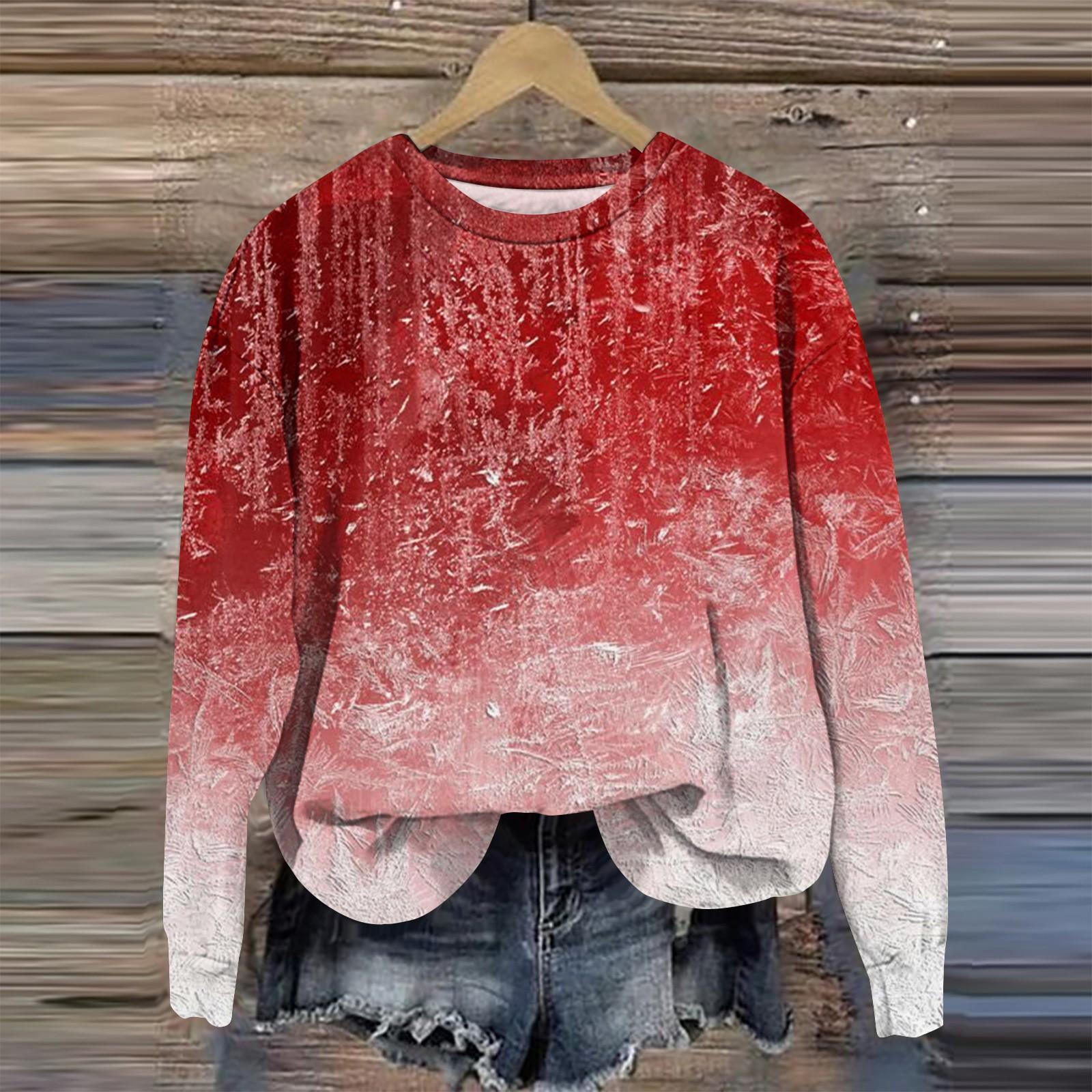 

Women s Casual Comfortable Round Neck Long Sleeve Baseball Print Top Sweatshirt XXL Кіновар