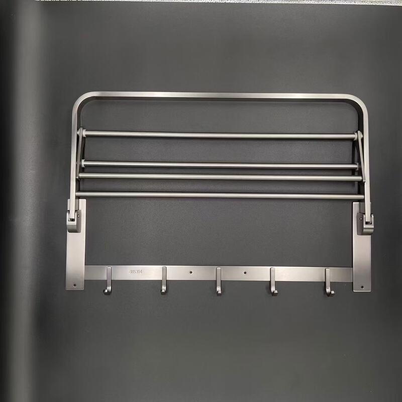 ZNMW Foldable Punch-Free Bathroom Towel Rack