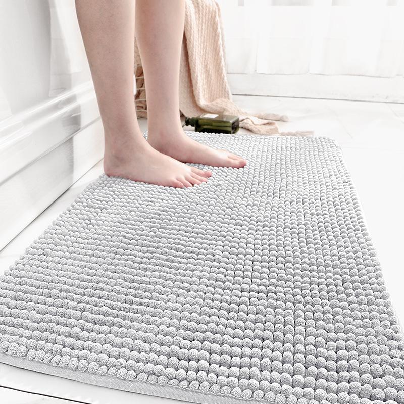 Thickened Chenille Foot Mats Bathroom Floor Strong Water Absorption Simple Household Toilet Door Non-slip Mats