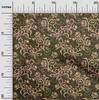 oneOone Cotton Flex Dark Olive Green Fabric Asian Batik Floral Fabric For Sewing Printed Craft Fabric By The Yard 40 Inch