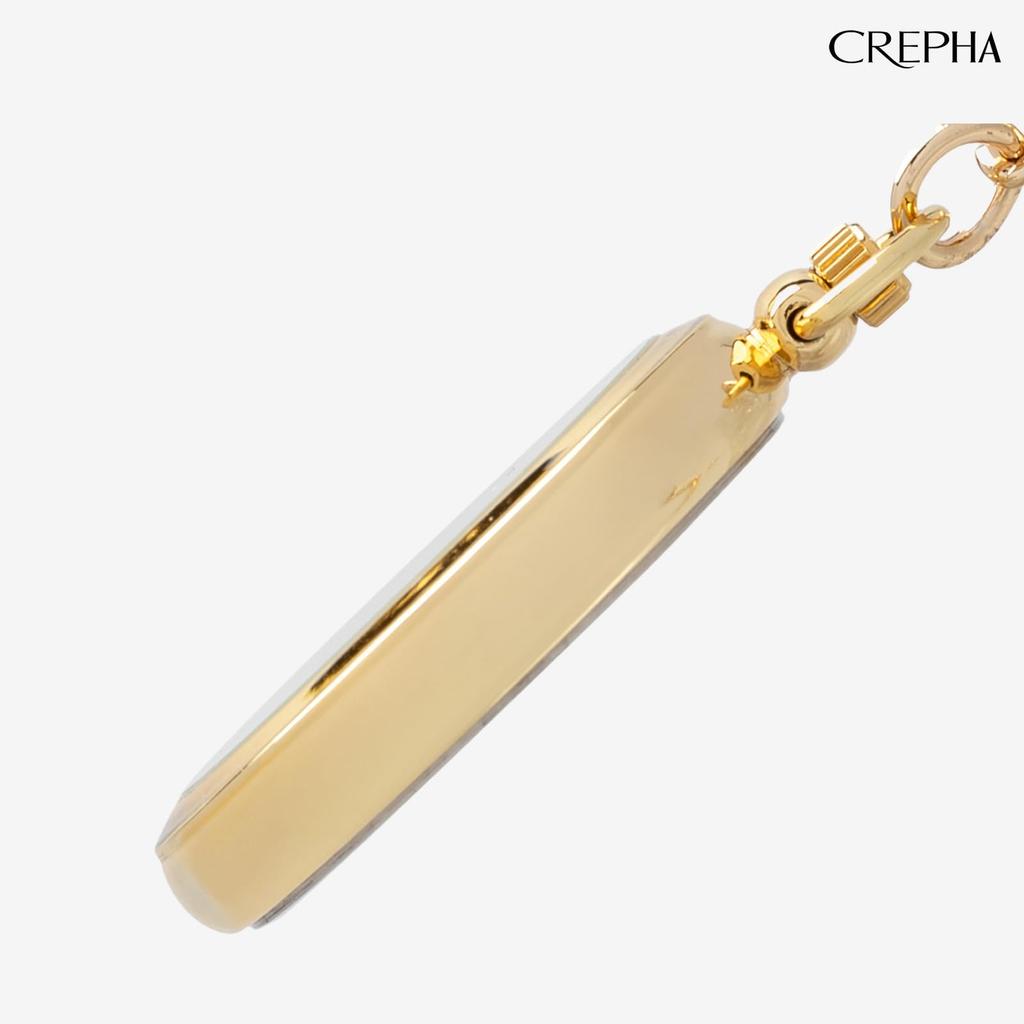 CREPHA Pocket Chain Easy to Simple Battery Quartz Watch, Type, Analog, Read, Design, Operated, Movement, Gold, AZ-TE-AM153-WTG