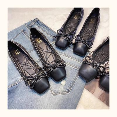 Fashion Flat Shoes for Women Spring and Autumn New Square Toe Flat Bottom Casual Plus Size Women's Shoes 42 43 44  Loafers Women