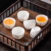 Suet Jade Ceramic Tea Cup Small Cup Kung Fu Tea Set Gold-painted High-end Tea Bowl Home Modern Light Luxury