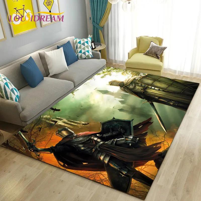 Cavalier Knight Templar Crusaders Game Area Rug Large,Carpet Rug for Living Room Bedroom Sofa Doormat Kitchen,Non-slip Floor Mat