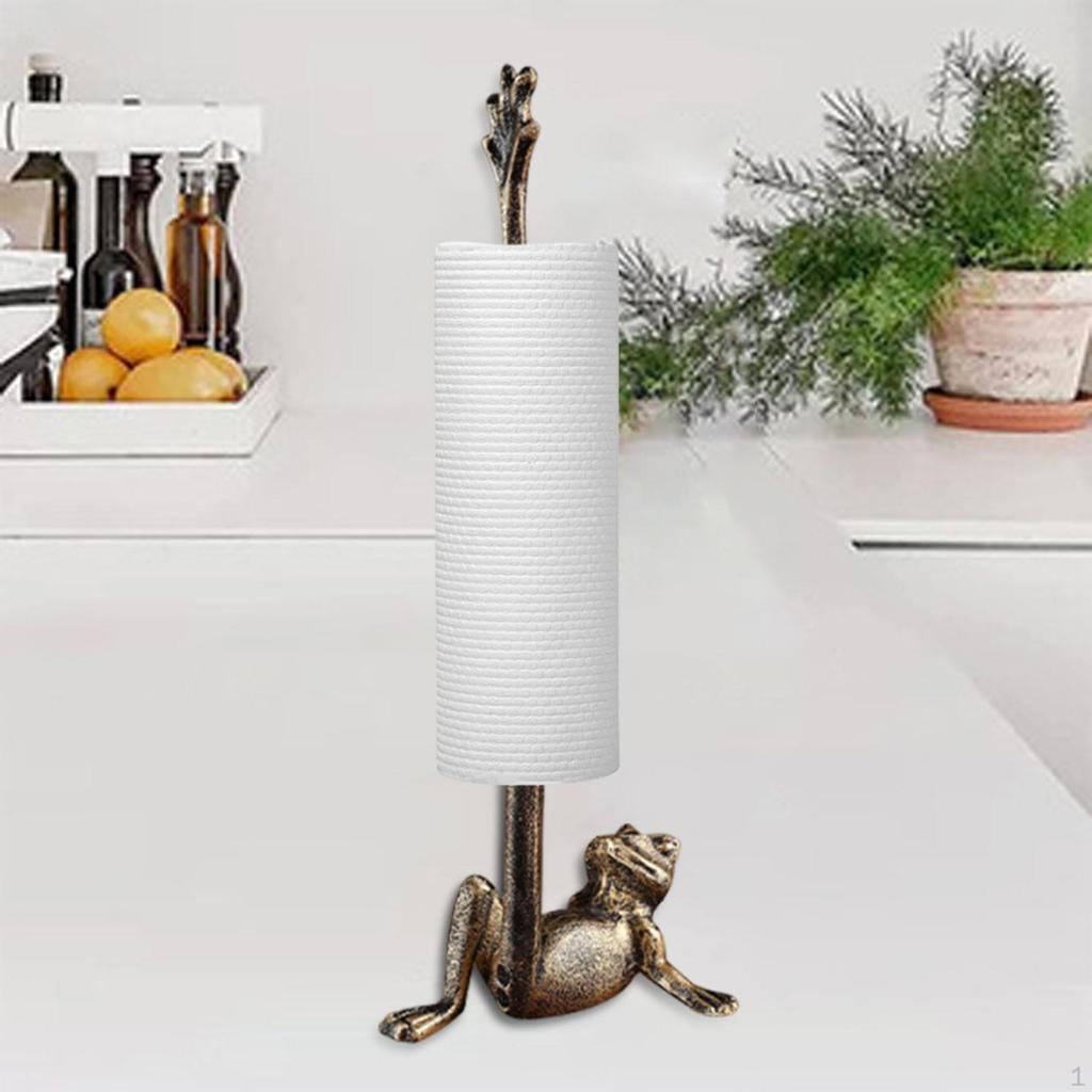 Countertop Paper Towel Holder Organizer Farmhouse Metal Freestanding Frog Shaped Toilet Stand