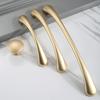 2 Pack Cupboard Handles, Bow Shaped Pull Handles Door Pulls Drawer Knobs, Zinc Alloy Furniture Pulls for Kitchen Bedroom with Screws (Gold Hole