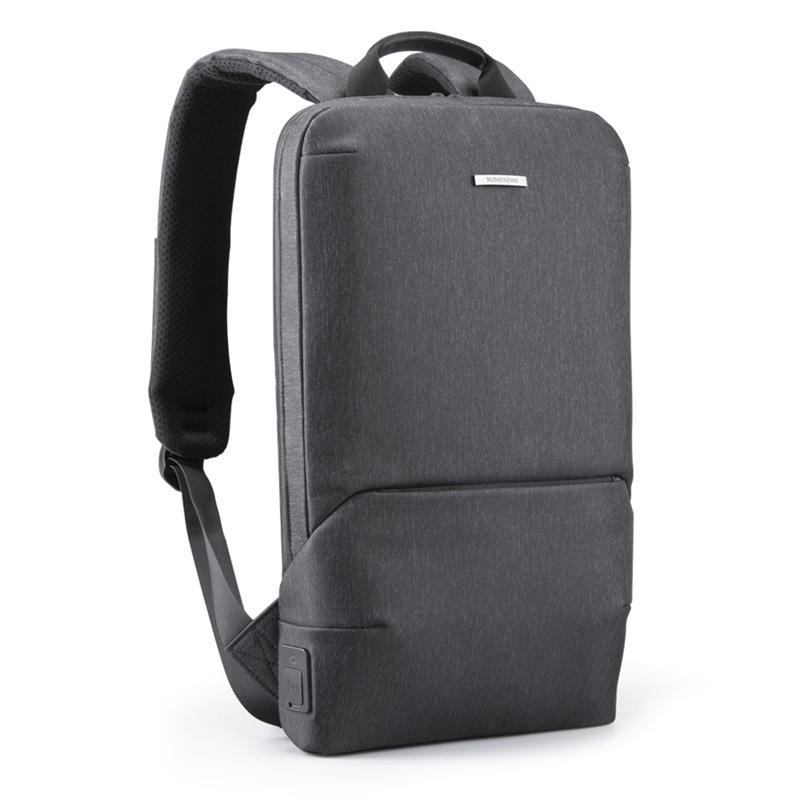 Men s Lightweight 15-Inch Casual Business Backpack - Ultra-Thin, High-Quality, Multifunctional Double Shoulder Laptop Bag темно-серого