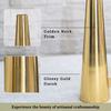 Golden Metal Slim Cone Flower Vase for Home Decor Bedroom Living Room Office Wedding Table Decorative Item for Festivals Birthday