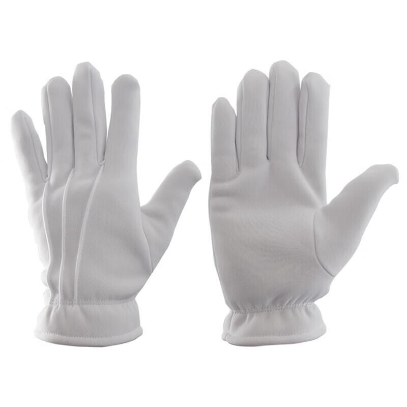 Wensitan Three-Ribbed Plush Lined White Gloves (10 Pairs)